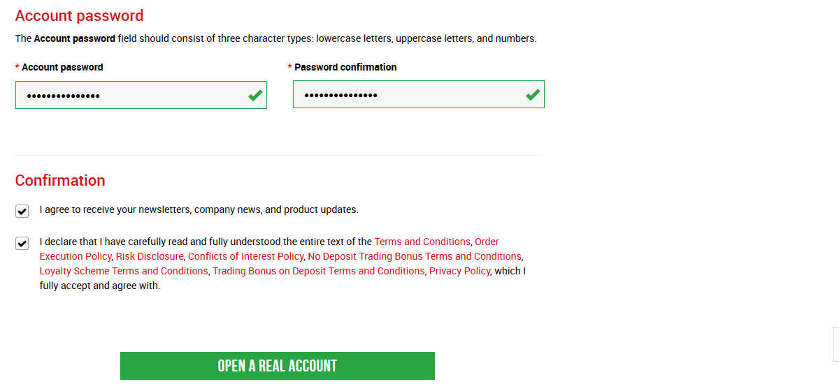 XM Trading Account Password