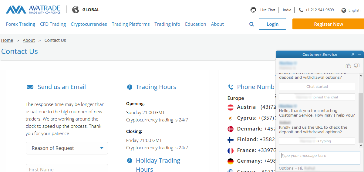 AvaTrade Customer Support