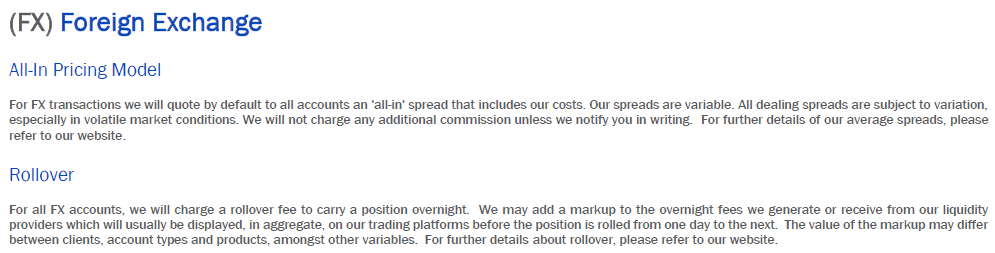 FXCM Rollover Charges