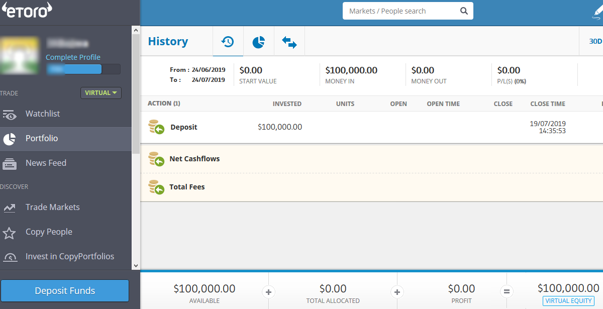 eToro Demo Account