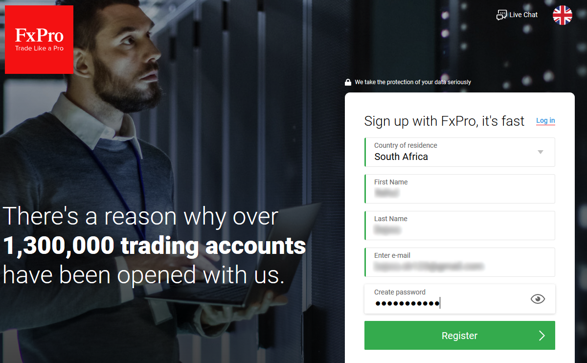 Complete your Signup with FxPro