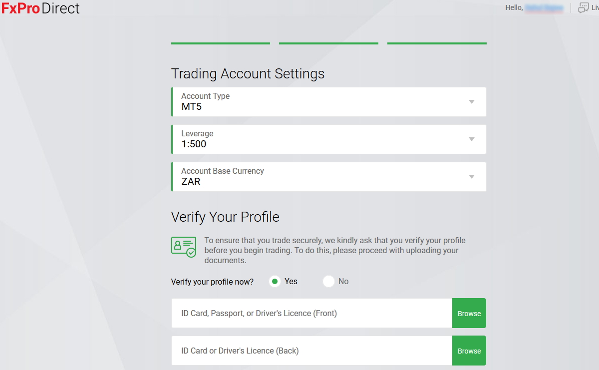 Fxpro Trading Account Setting & Verify your account