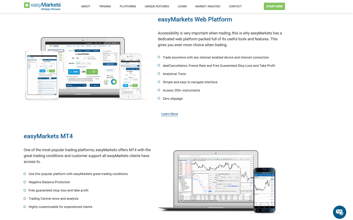 easyMarkets Trading Platforms