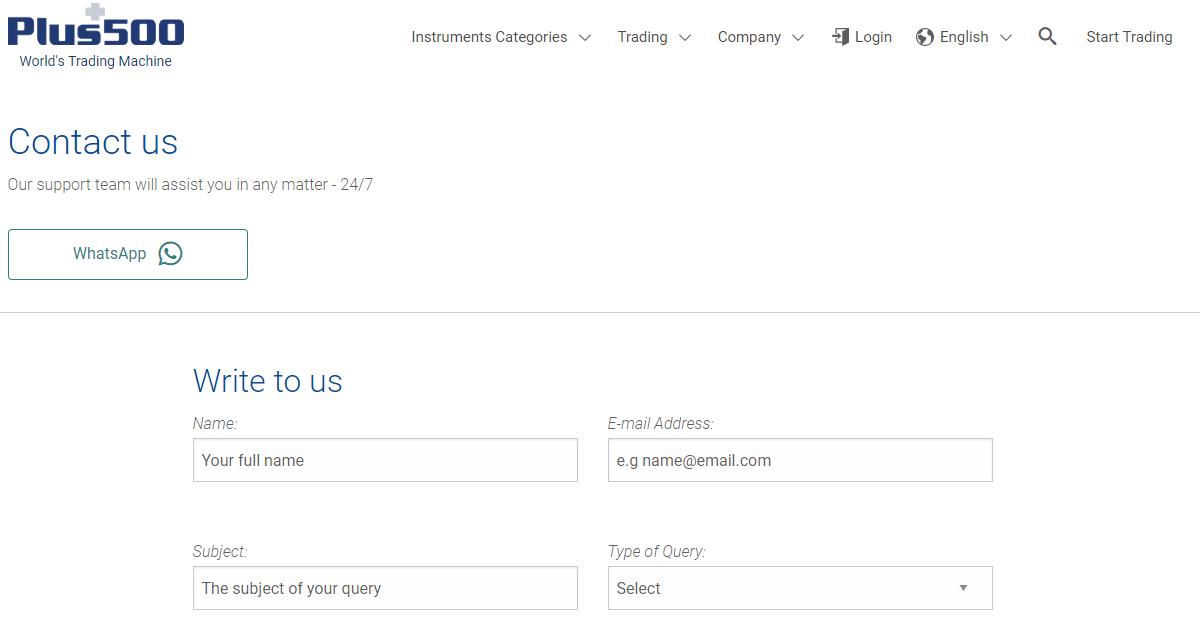 Plus500 Customer Support