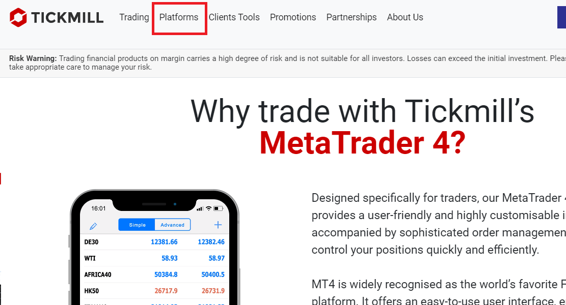 Checking broker's Metatrader platform