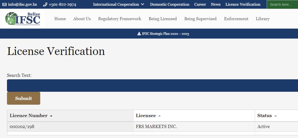 FBS Regulation with IFSC