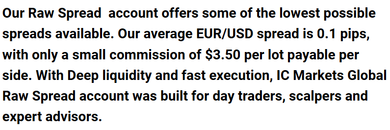 Overall Trading cost disclosure statement at an ECN broker